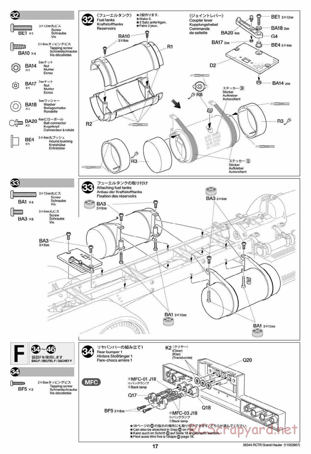 Tamiya - Grand Hauler Tractor Truck Chassis - Manual - Page 17