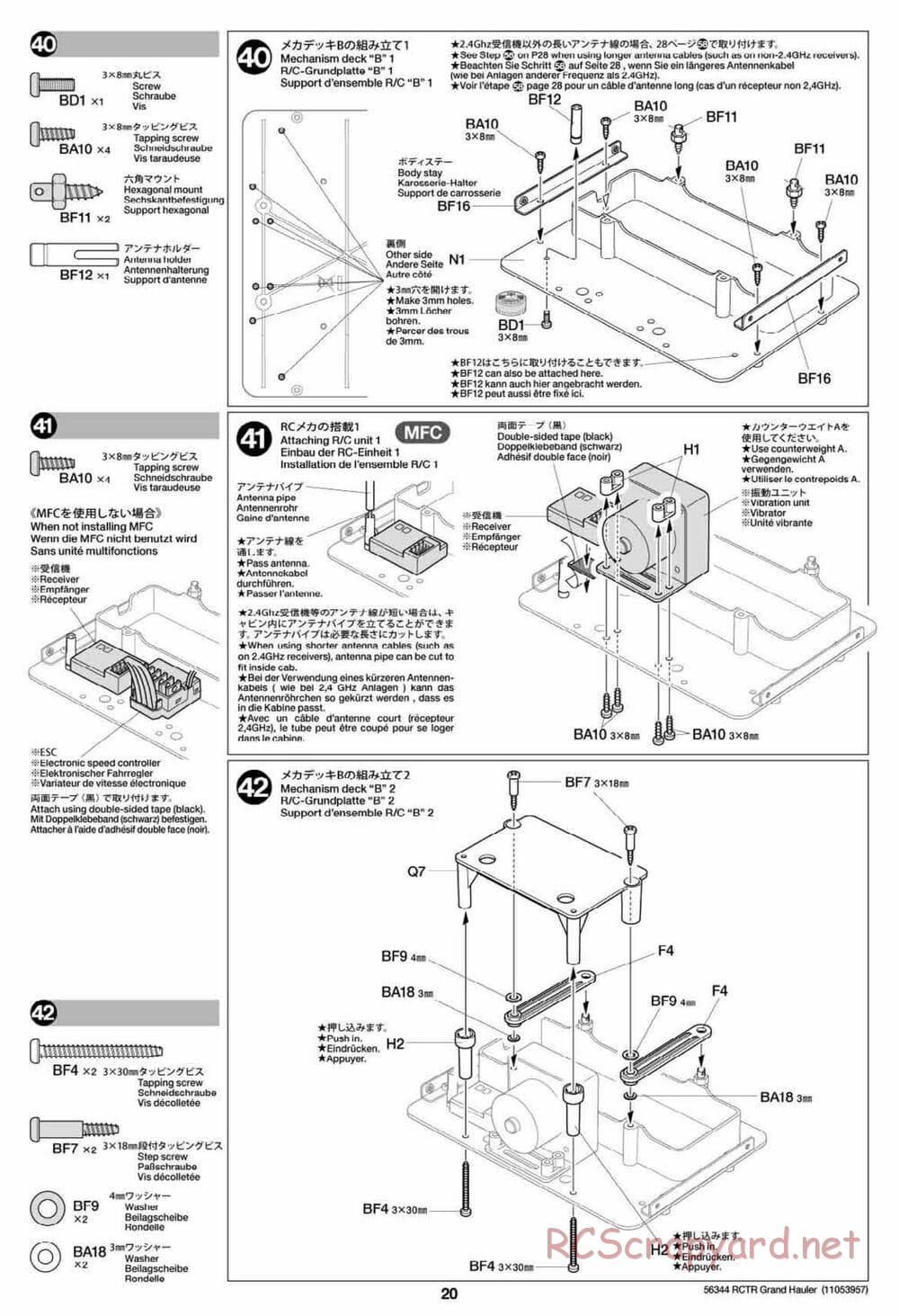 Tamiya - Grand Hauler Tractor Truck Chassis - Manual - Page 20