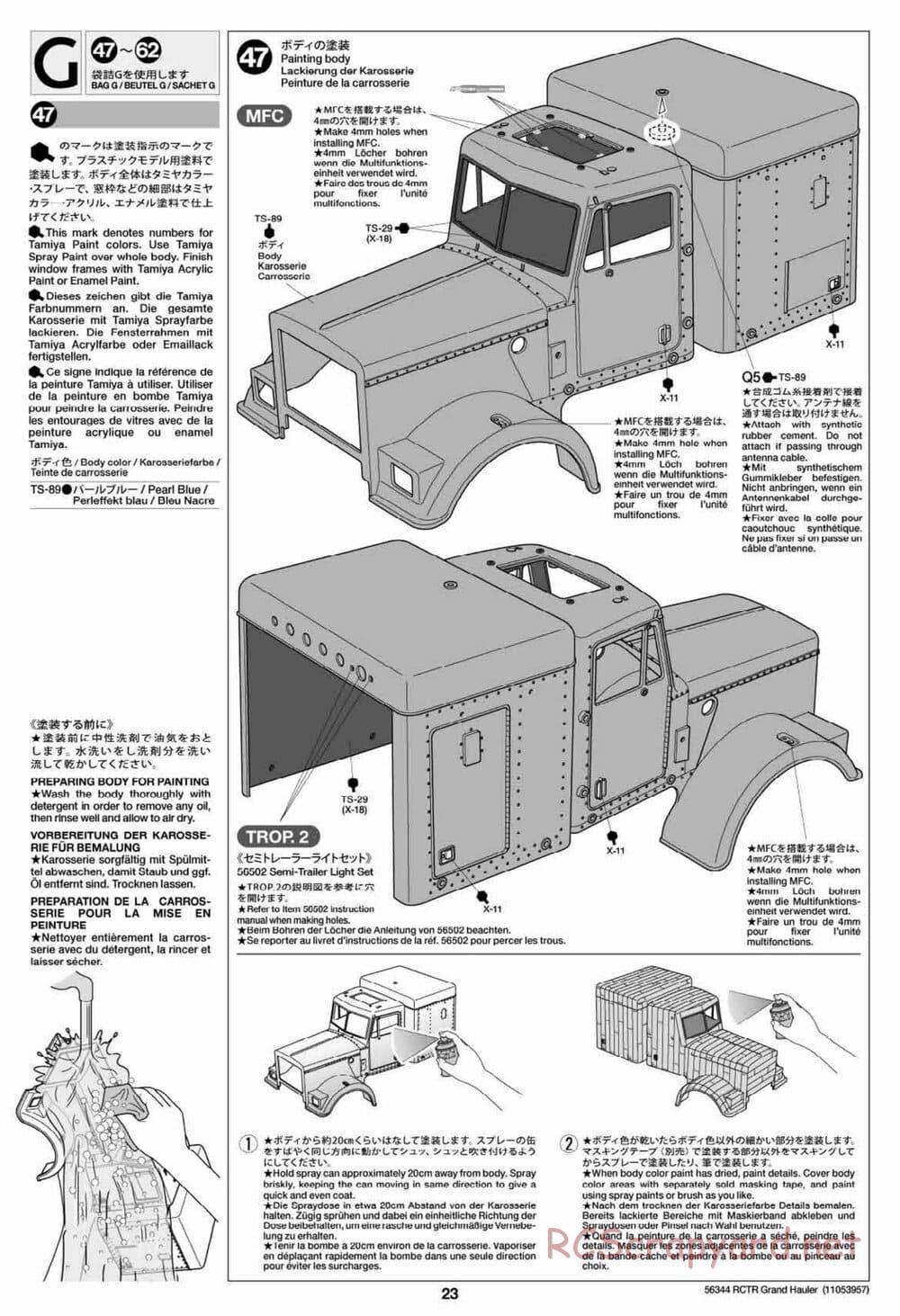 Tamiya - Grand Hauler Tractor Truck Chassis - Manual - Page 23