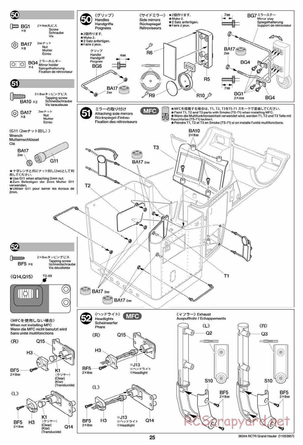 Tamiya - Grand Hauler Tractor Truck Chassis - Manual - Page 25