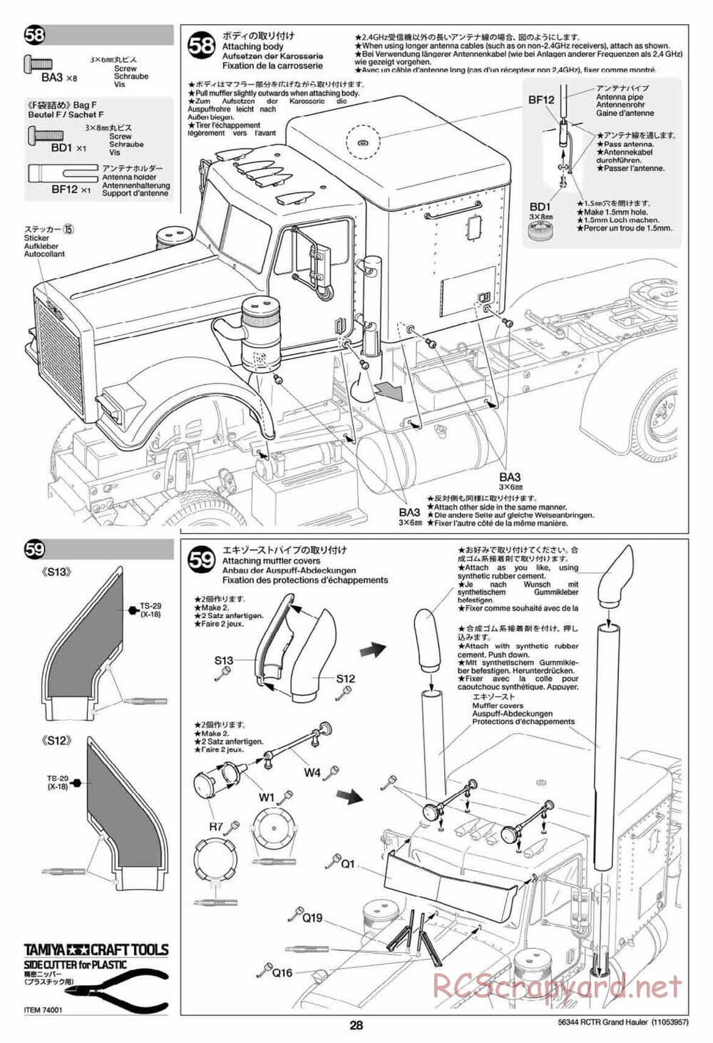 Tamiya - Grand Hauler Tractor Truck Chassis - Manual - Page 28