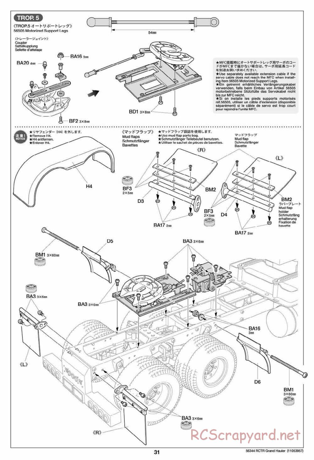 Tamiya - Grand Hauler Tractor Truck Chassis - Manual - Page 31