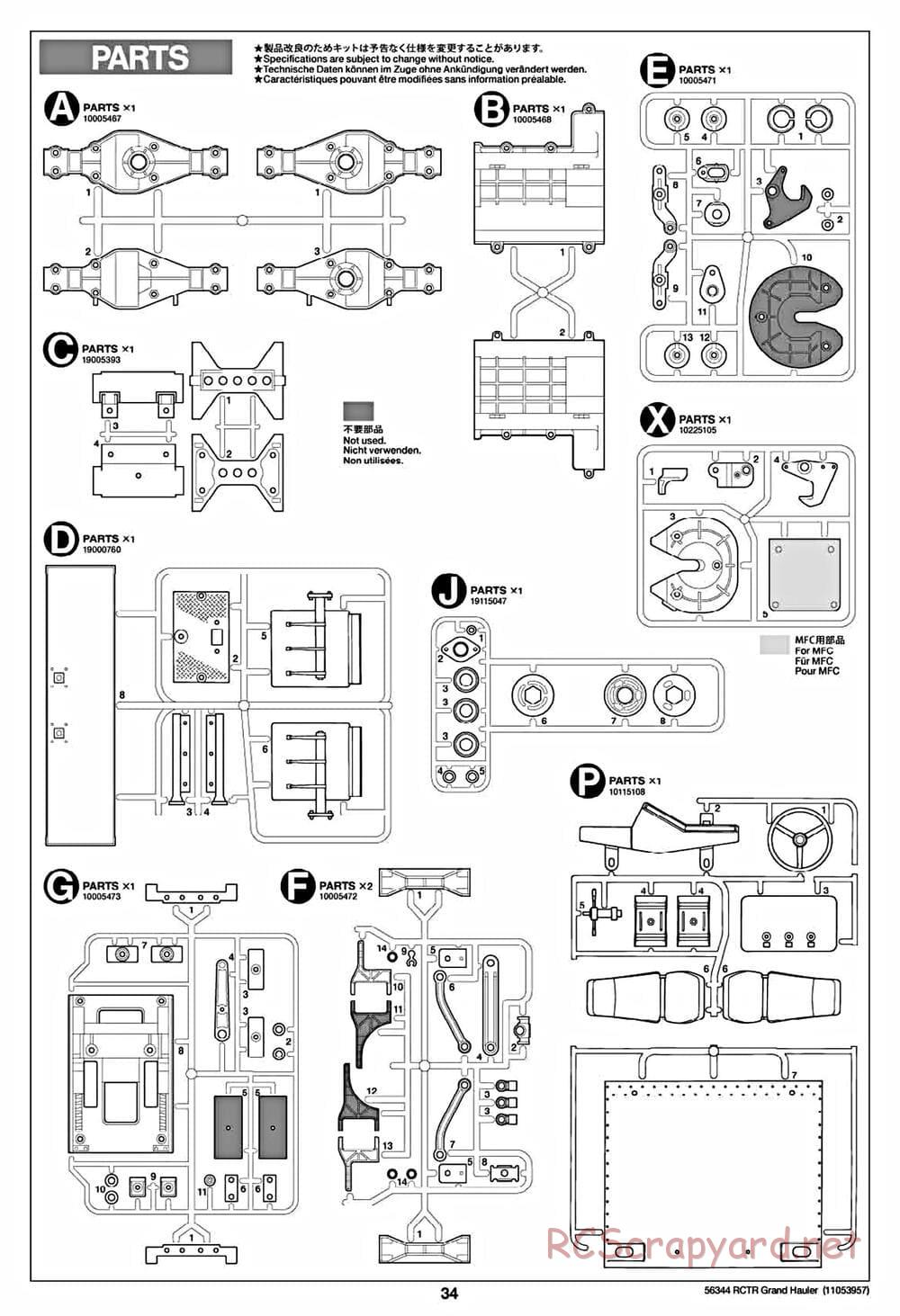 Tamiya - Grand Hauler Tractor Truck Chassis - Manual - Page 34