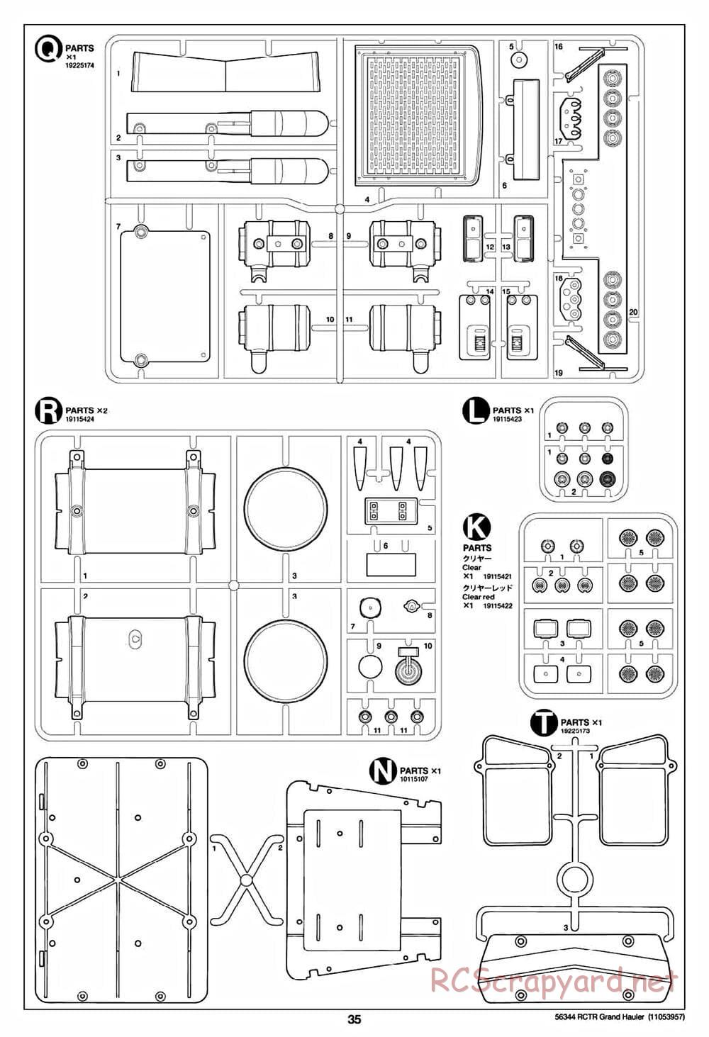 Tamiya - Grand Hauler Tractor Truck Chassis - Manual - Page 35