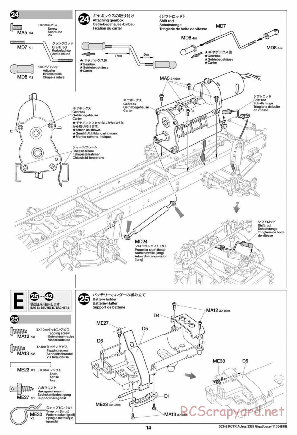 Tamiya - Mercedes-Benz Actros 3363 6x4 GigaSpace Tractor Truck Chassis - Manual - Page 14