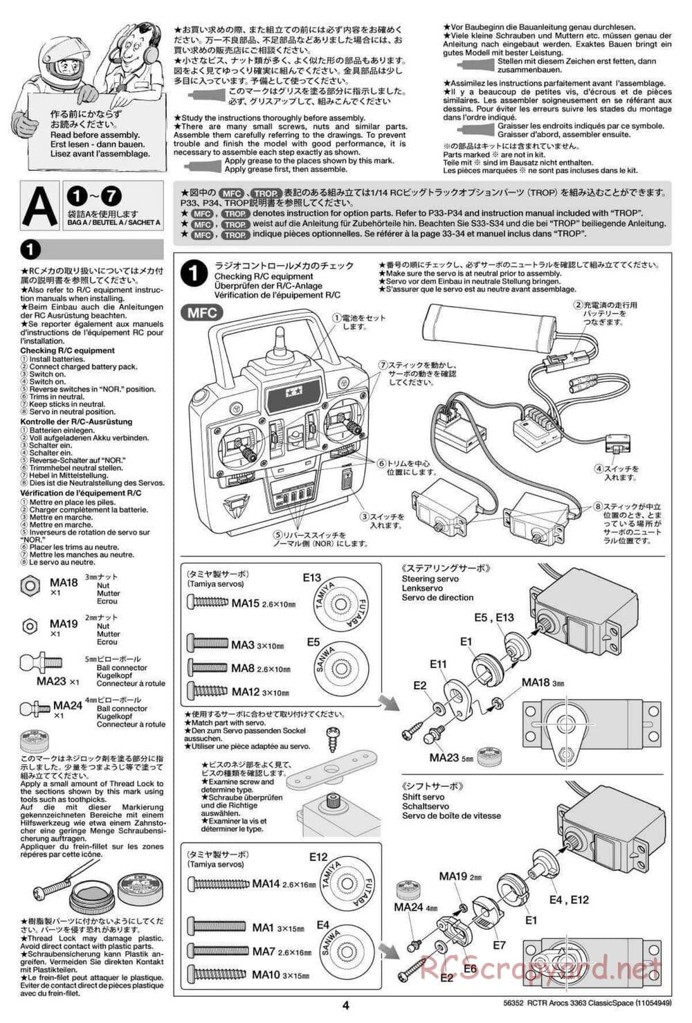 Tamiya - Mercedes-Benz Arocs 3363 6x4 ClassicSpace - Manual - Page 4