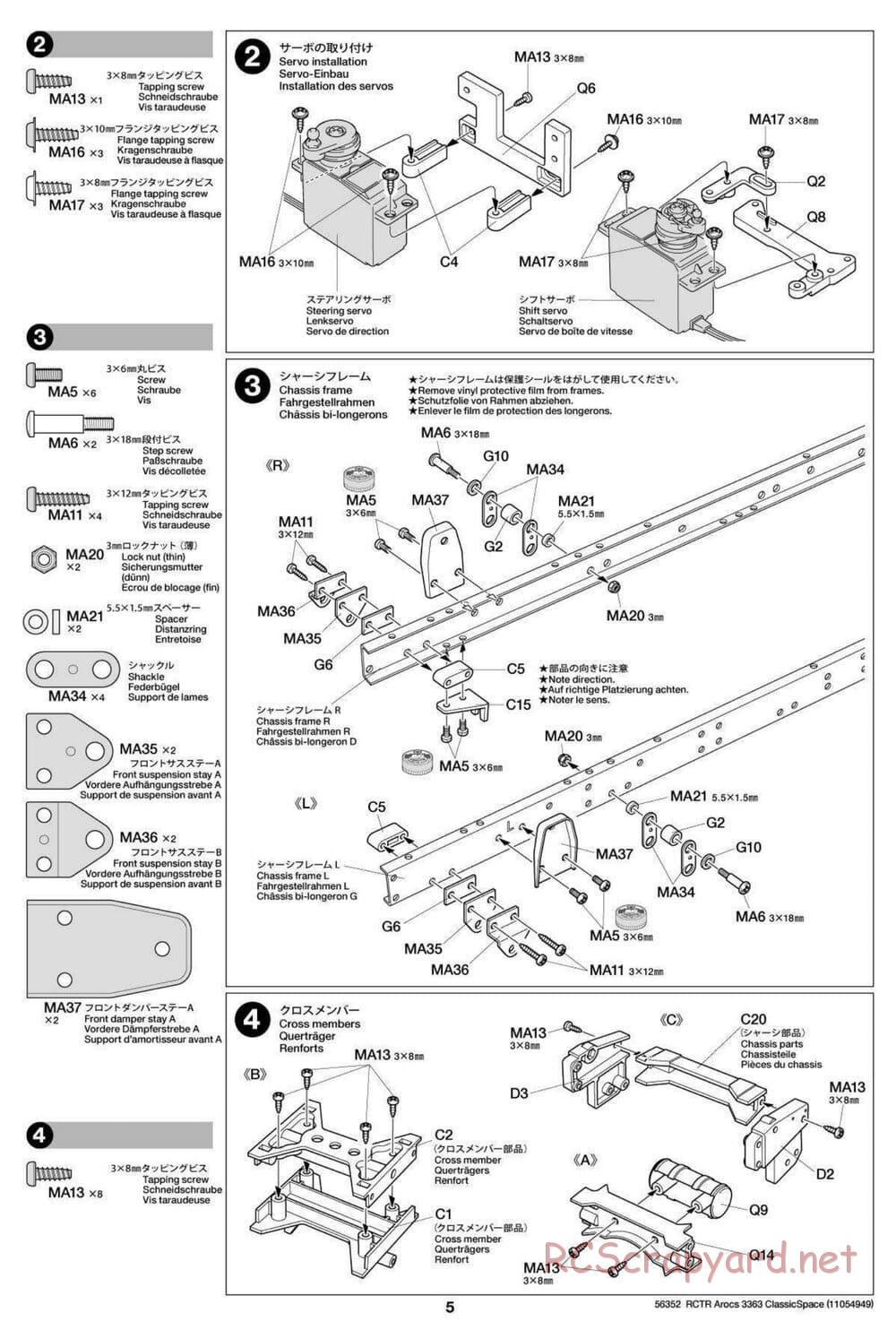 Tamiya - Mercedes-Benz Arocs 3363 6x4 ClassicSpace - Manual - Page 5