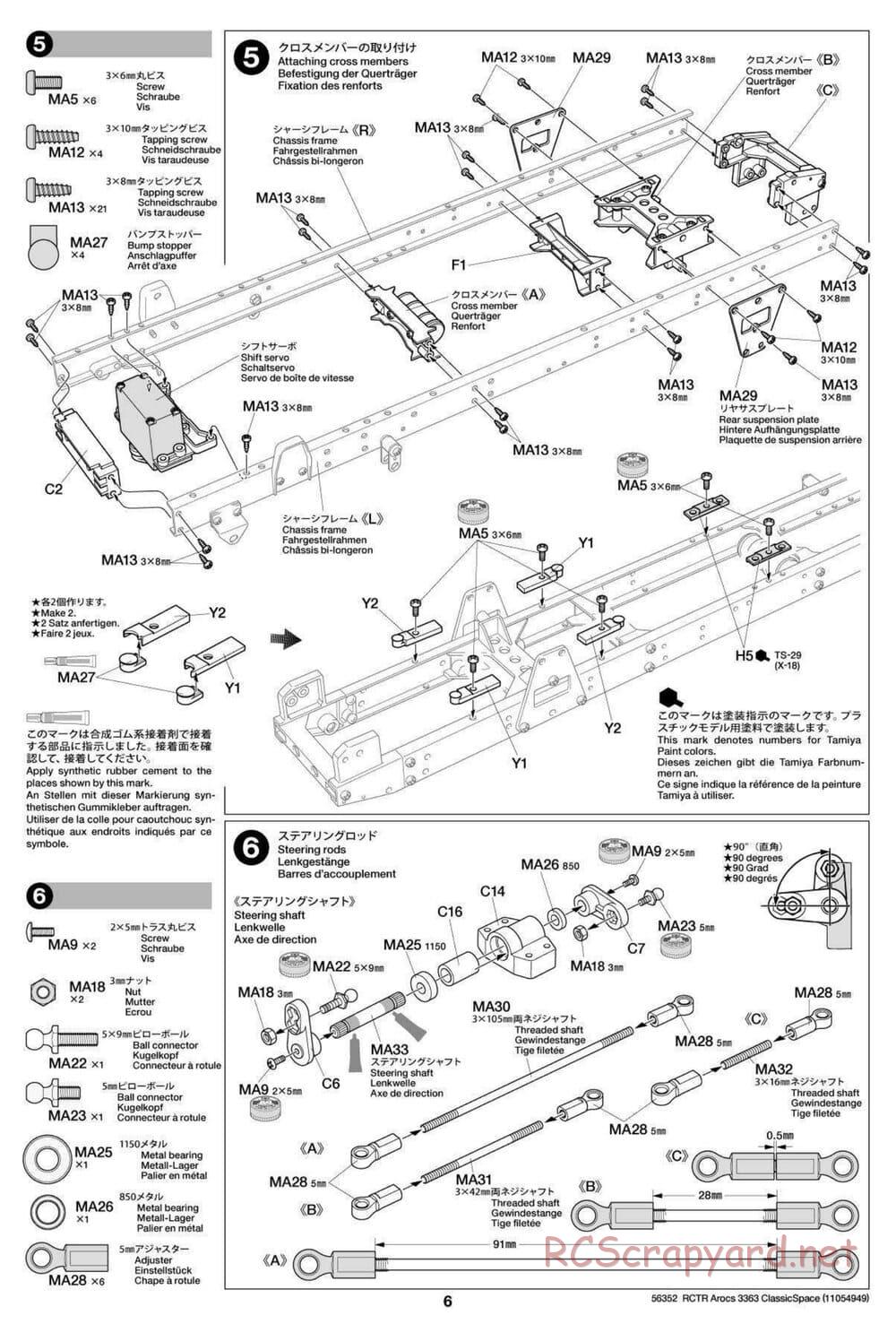 Tamiya - Mercedes-Benz Arocs 3363 6x4 ClassicSpace - Manual - Page 6