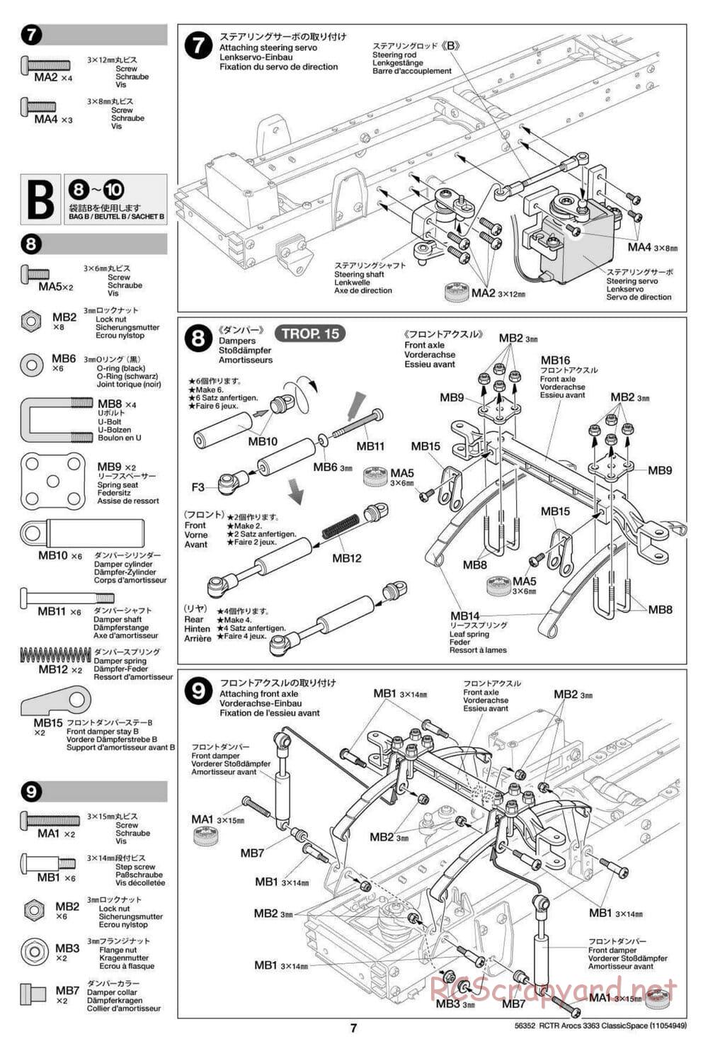 Tamiya - Mercedes-Benz Arocs 3363 6x4 ClassicSpace - Manual - Page 7