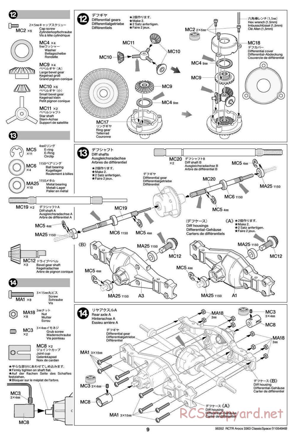 Tamiya - Mercedes-Benz Arocs 3363 6x4 ClassicSpace - Manual - Page 9