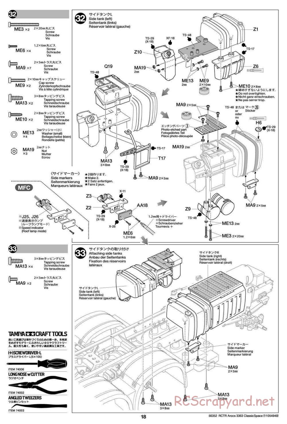 Tamiya - Mercedes-Benz Arocs 3363 6x4 ClassicSpace - Manual - Page 18