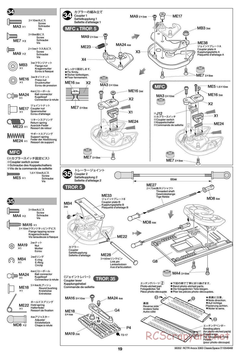 Tamiya - Mercedes-Benz Arocs 3363 6x4 ClassicSpace - Manual - Page 19