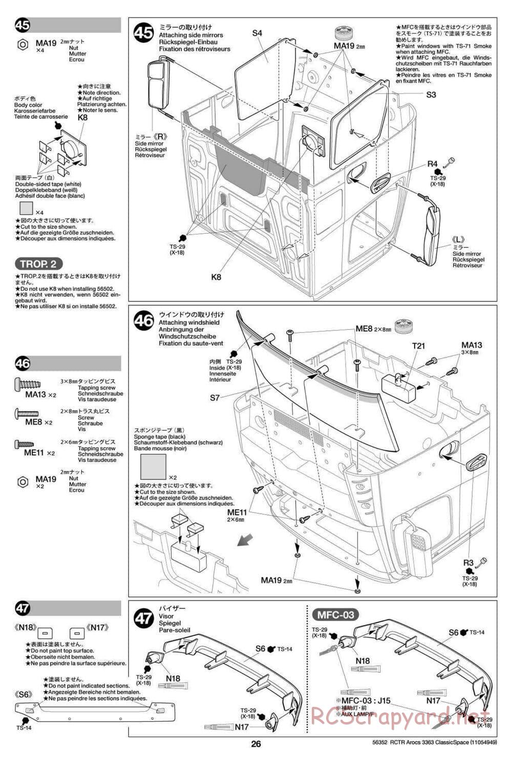 Tamiya - Mercedes-Benz Arocs 3363 6x4 ClassicSpace - Manual - Page 26