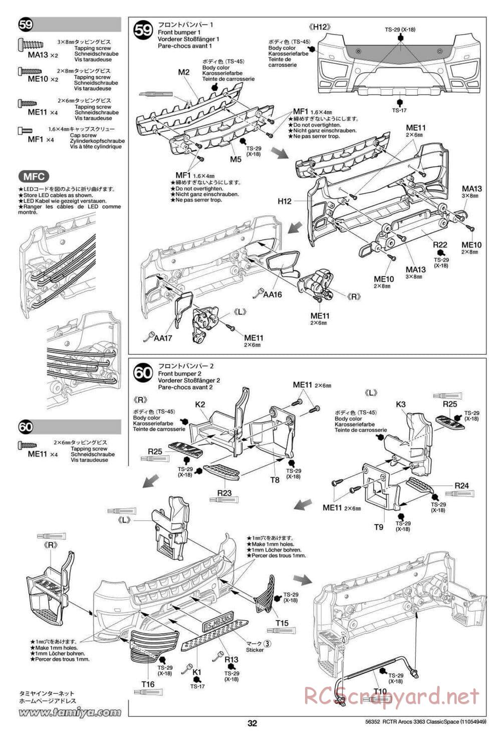 Tamiya - Mercedes-Benz Arocs 3363 6x4 ClassicSpace - Manual - Page 32