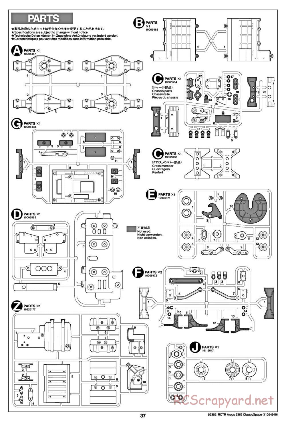 Tamiya - Mercedes-Benz Arocs 3363 6x4 ClassicSpace - Manual - Page 37