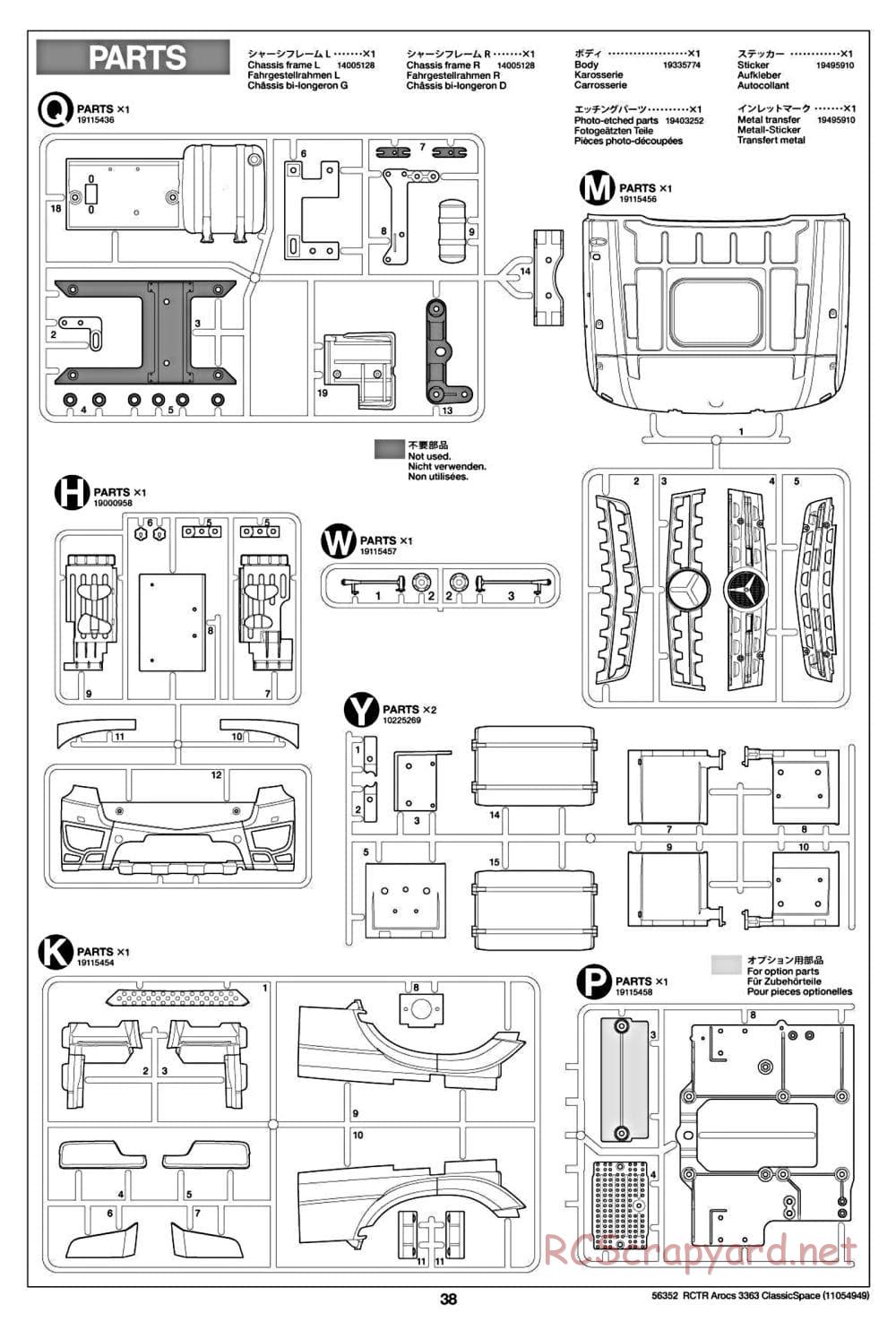 Tamiya - Mercedes-Benz Arocs 3363 6x4 ClassicSpace - Manual - Page 38