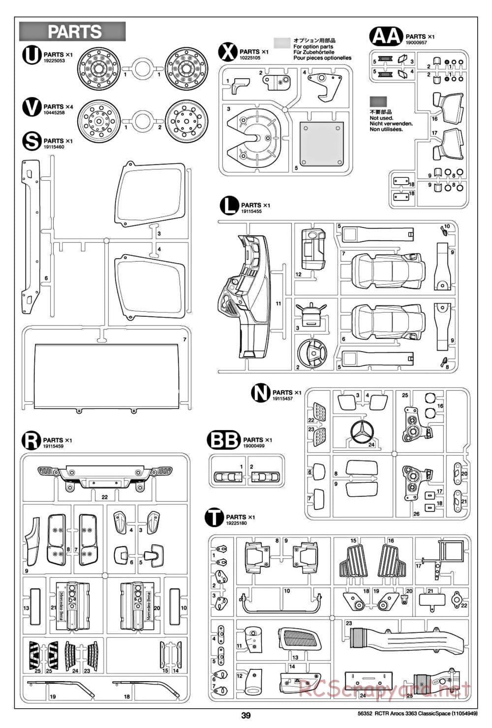 Tamiya - Mercedes-Benz Arocs 3363 6x4 ClassicSpace - Manual - Page 39