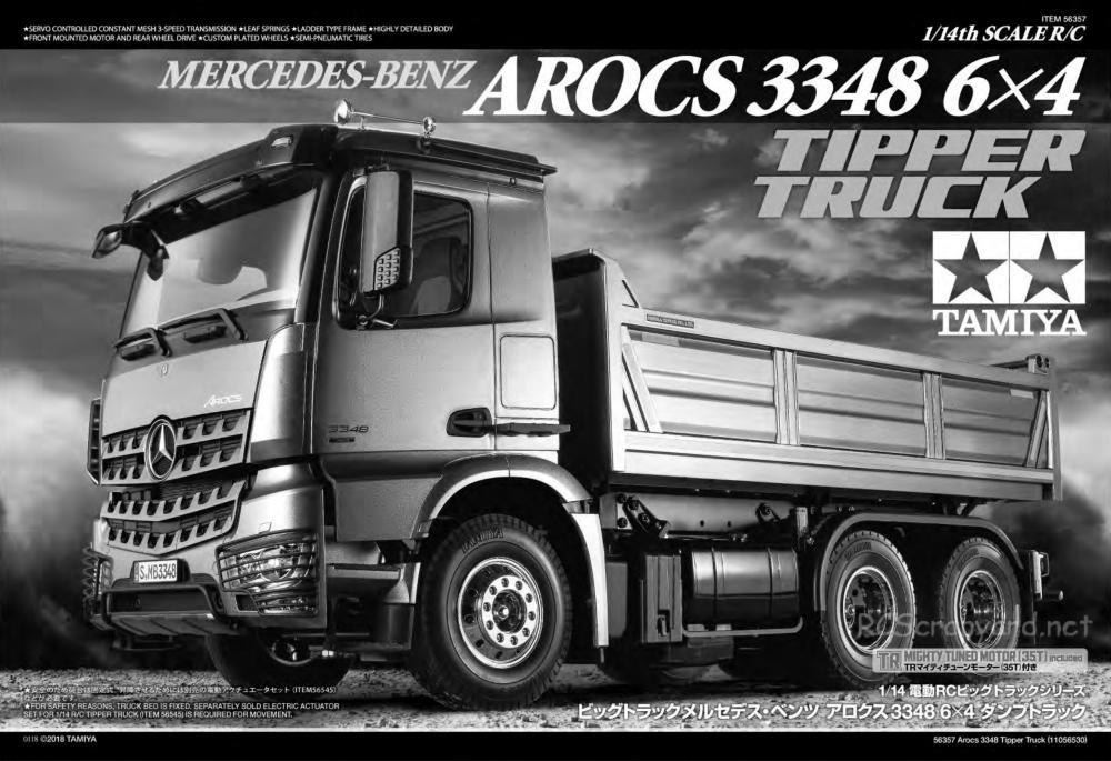 Tamiya - Mercedes-Benz Arocs 3348 6x4 Tipper Truck Chassis - Manual - Page 1
