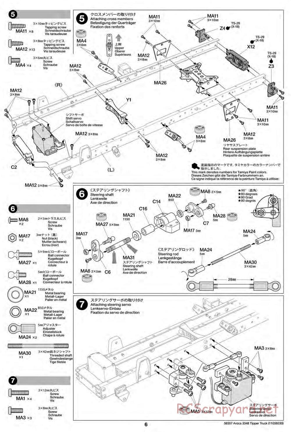 Tamiya - Mercedes-Benz Arocs 3348 6x4 Tipper Truck Chassis - Manual - Page 6