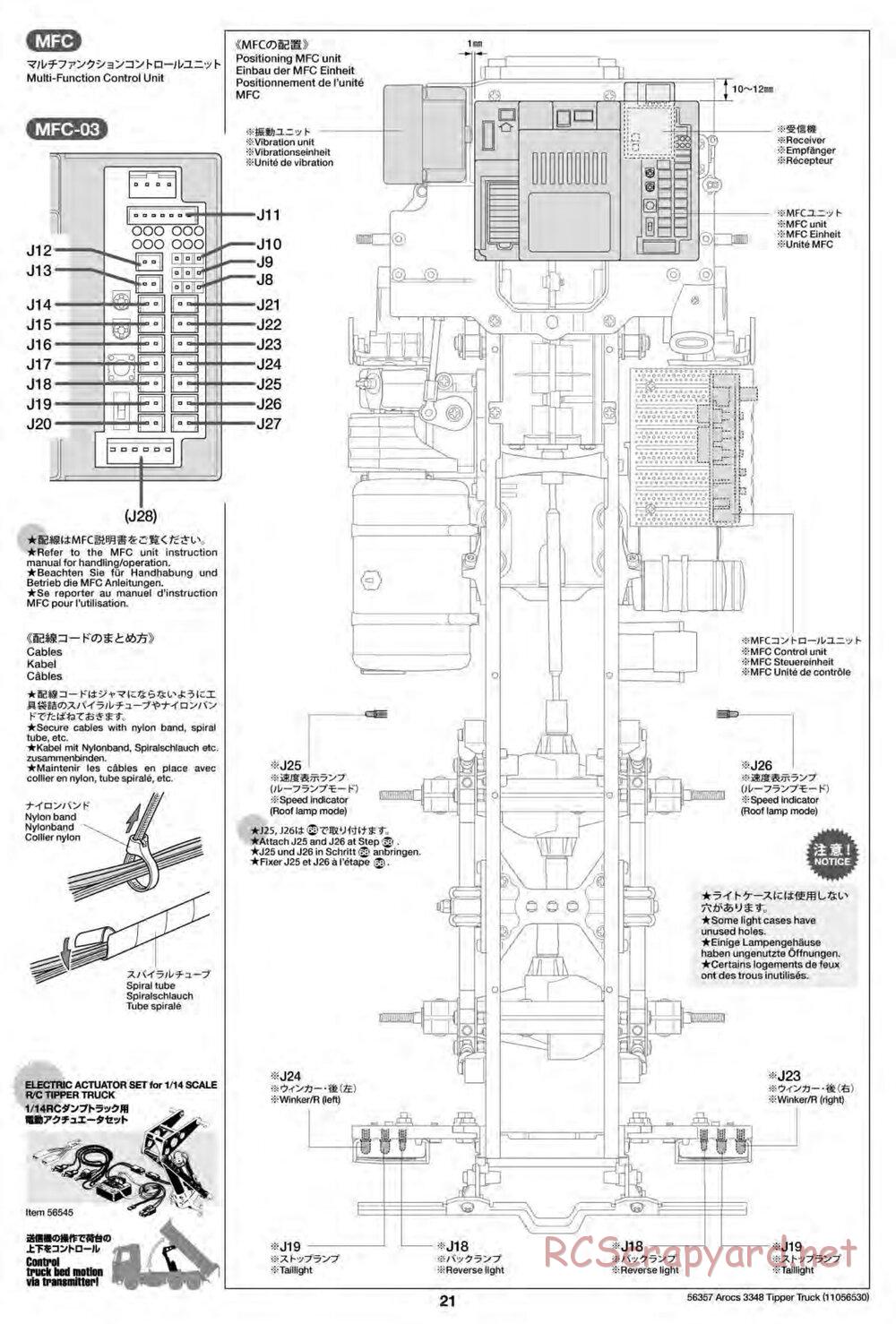 Tamiya - Mercedes-Benz Arocs 3348 6x4 Tipper Truck Chassis - Manual - Page 21