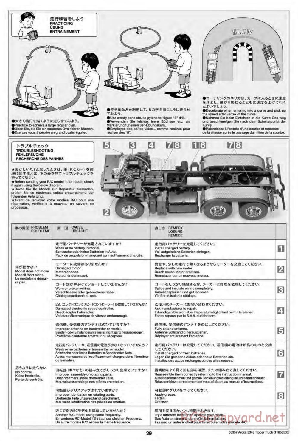 Tamiya - Mercedes-Benz Arocs 3348 6x4 Tipper Truck Chassis - Manual - Page 39