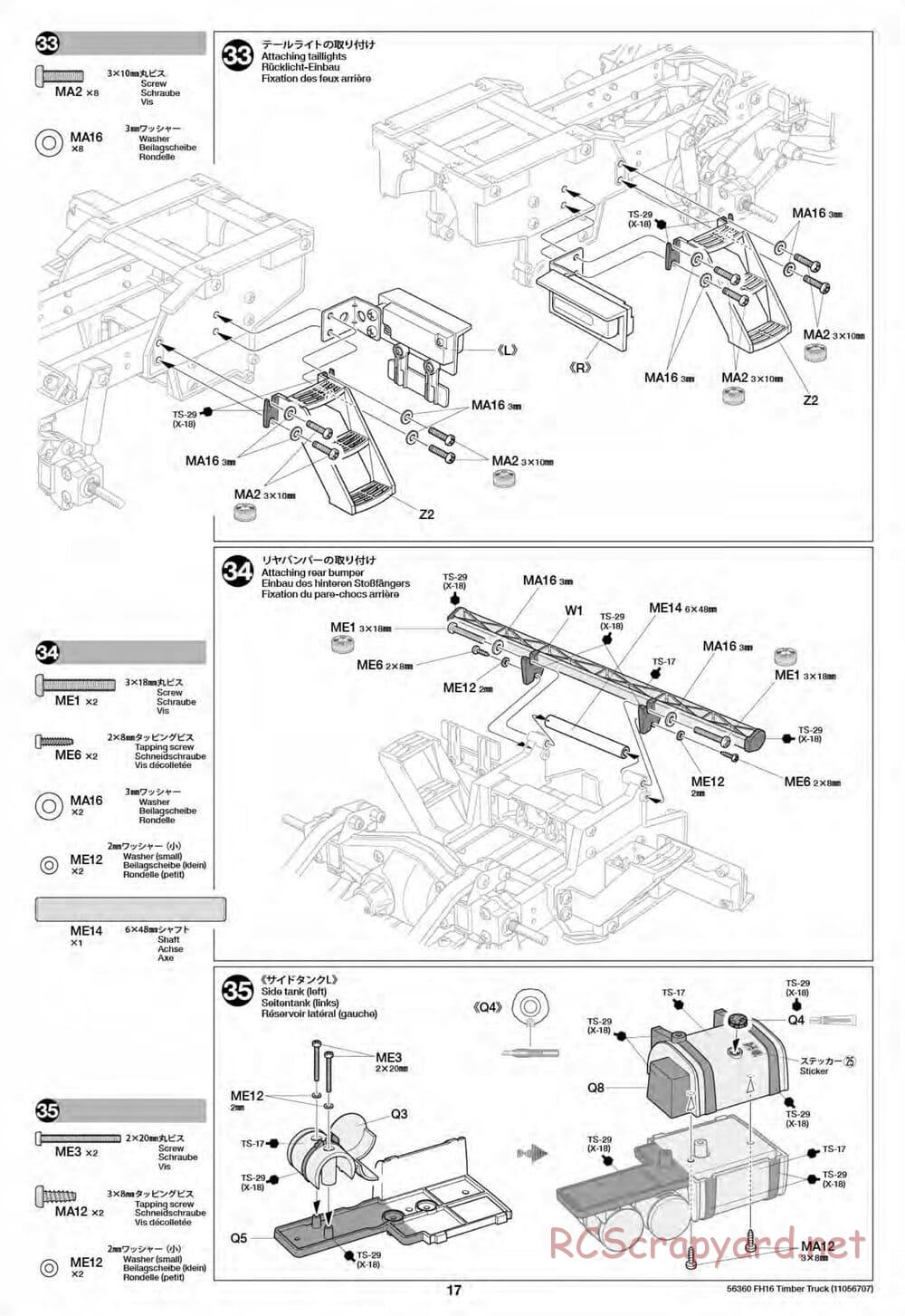 Tamiya - Volvo FH16 Globetrotter 750 6x4 Timber Truck - Manual - Page 17