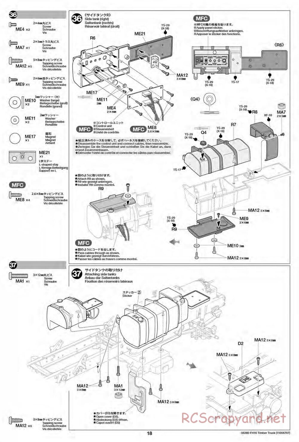 Tamiya - Volvo FH16 Globetrotter 750 6x4 Timber Truck - Manual - Page 18