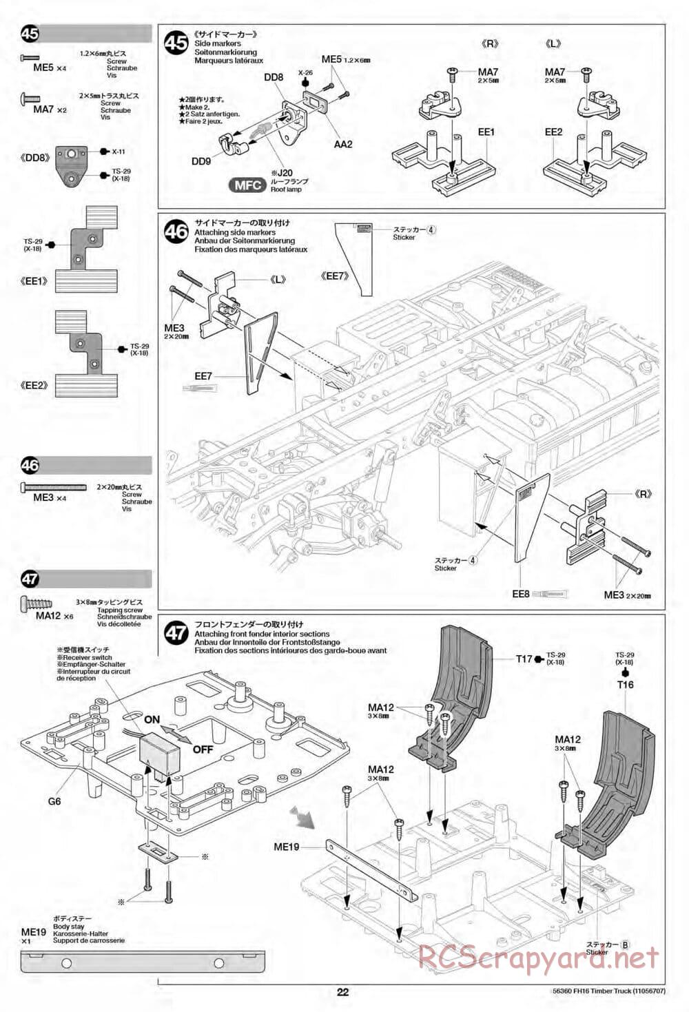 Tamiya - Volvo FH16 Globetrotter 750 6x4 Timber Truck - Manual - Page 22