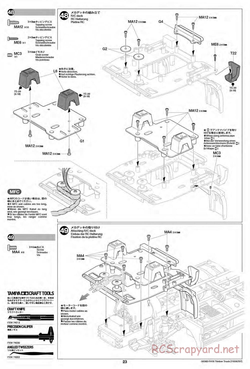 Tamiya - Volvo FH16 Globetrotter 750 6x4 Timber Truck - Manual - Page 23