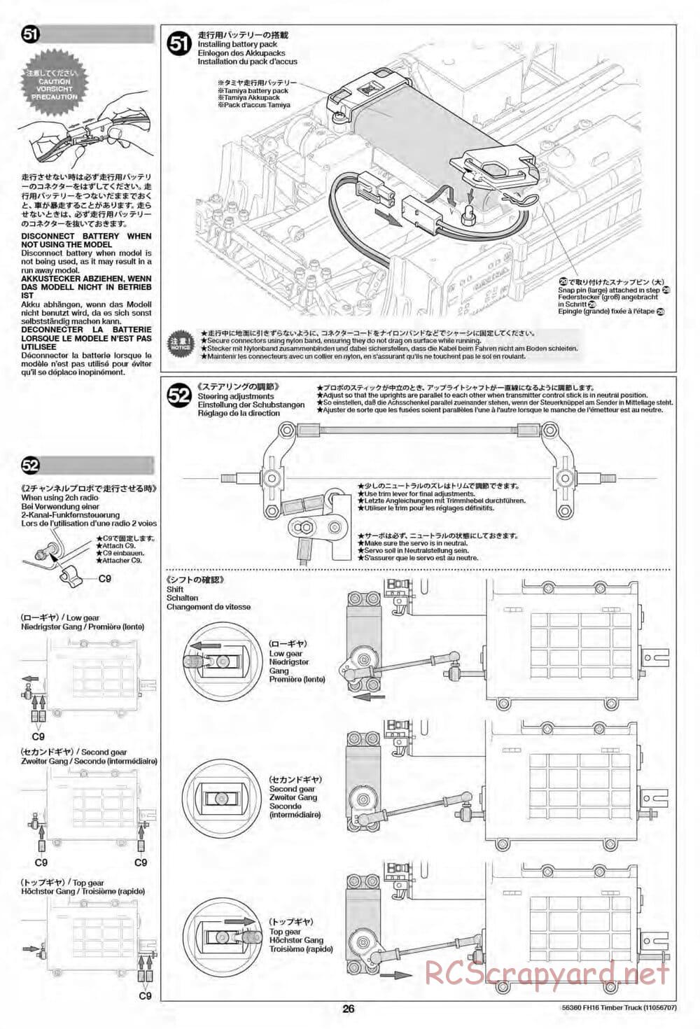 Tamiya - Volvo FH16 Globetrotter 750 6x4 Timber Truck - Manual - Page 26