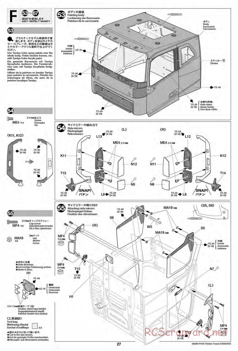 Tamiya - Volvo FH16 Globetrotter 750 6x4 Timber Truck - Manual - Page 27