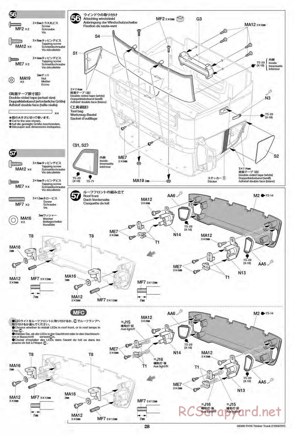 Tamiya - Volvo FH16 Globetrotter 750 6x4 Timber Truck - Manual - Page 28