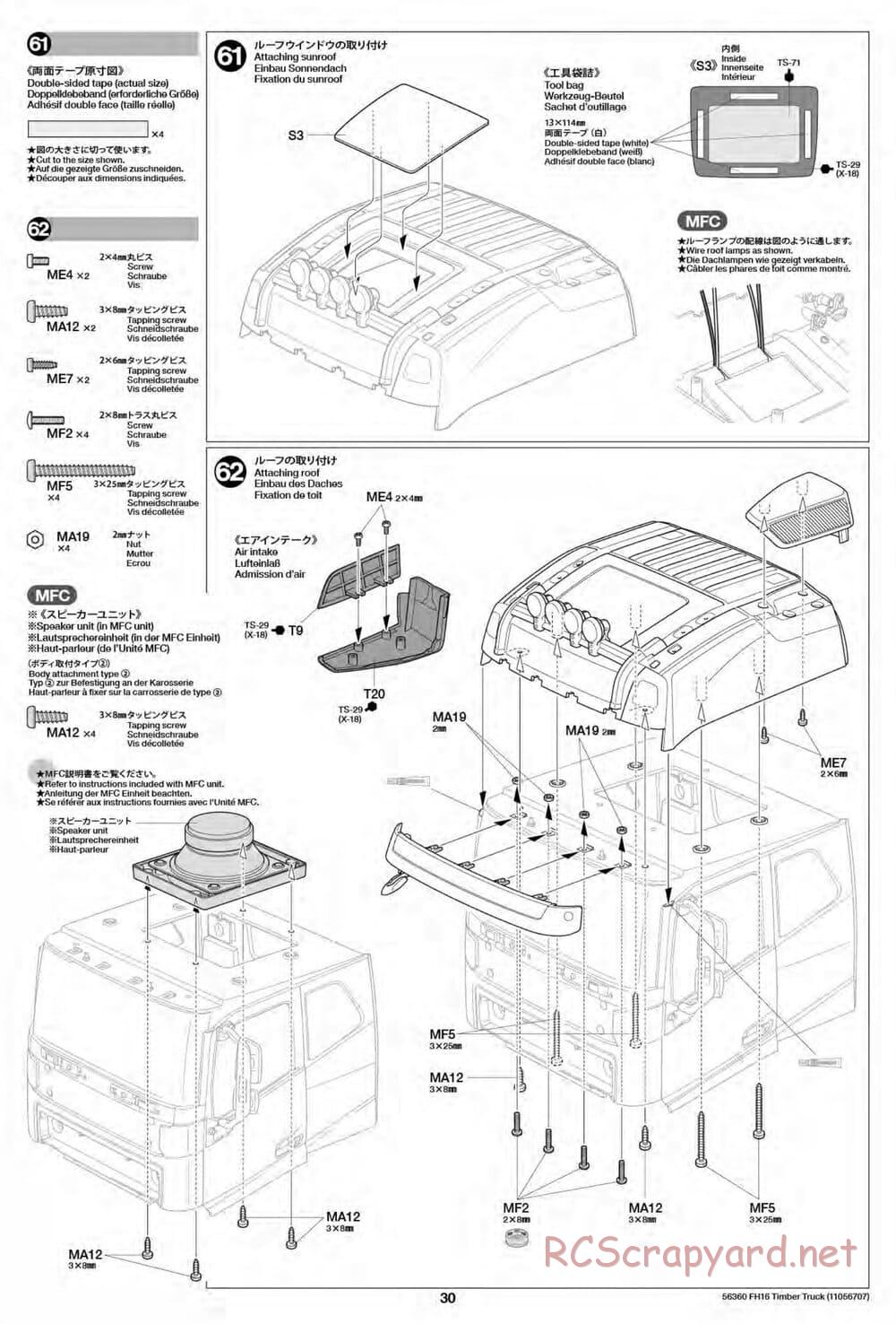 Tamiya - Volvo FH16 Globetrotter 750 6x4 Timber Truck - Manual - Page 30