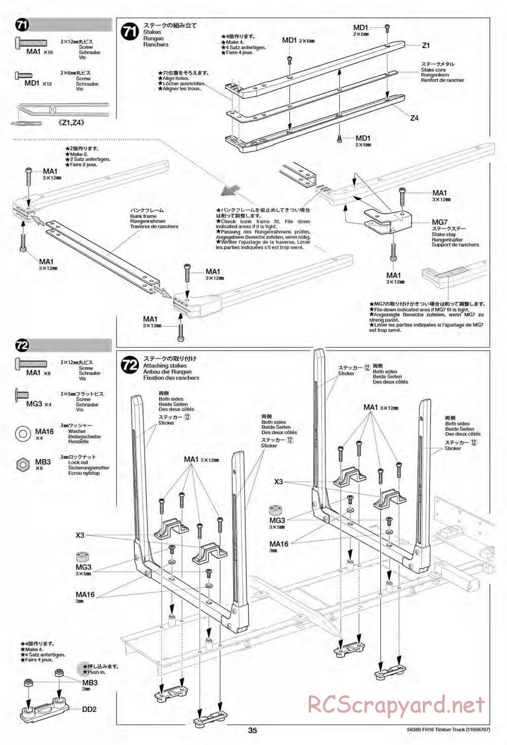 Tamiya - Volvo FH16 Globetrotter 750 6x4 Timber Truck - Manual - Page 35