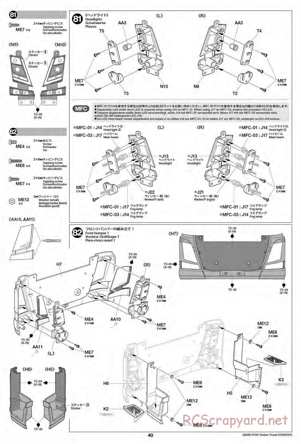 Tamiya - Volvo FH16 Globetrotter 750 6x4 Timber Truck - Manual - Page 40