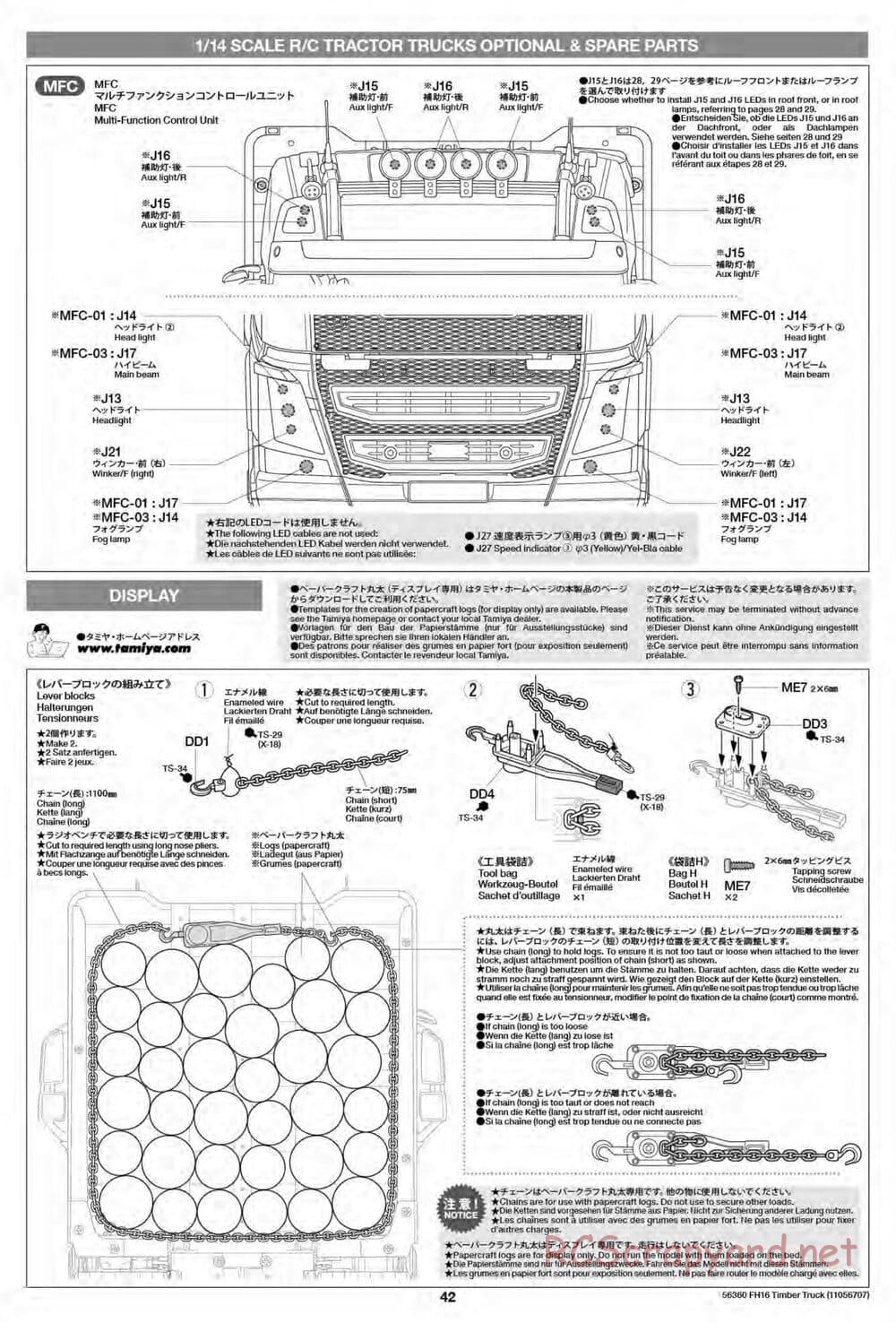 Tamiya - Volvo FH16 Globetrotter 750 6x4 Timber Truck - Manual - Page 42