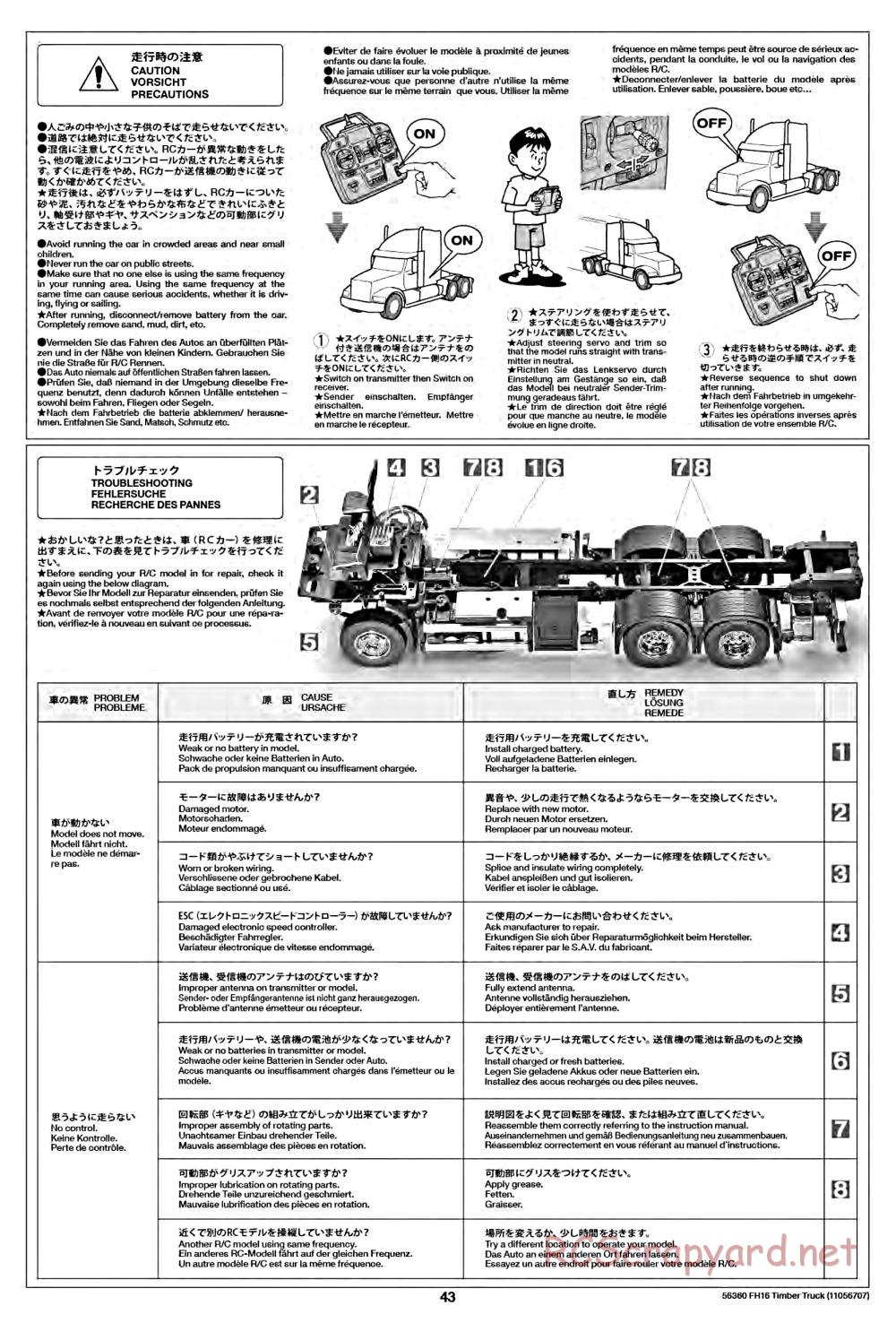Tamiya - Volvo FH16 Globetrotter 750 6x4 Timber Truck - Manual - Page 43