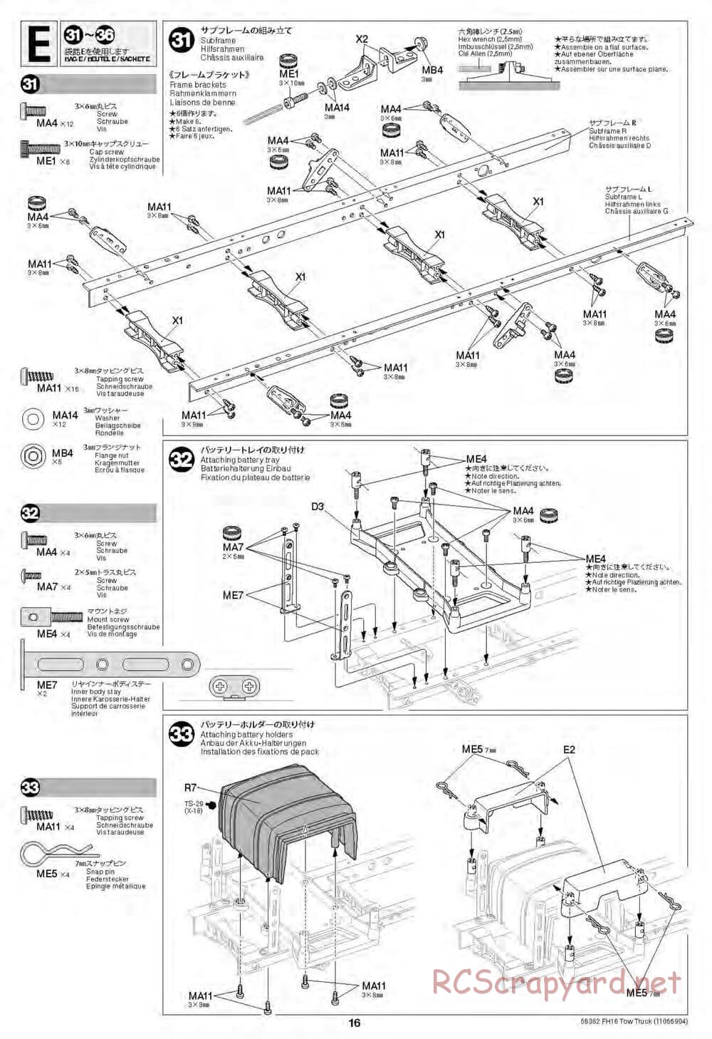 Tamiya - Volvo FH16 Globetrotter 750 8x4 Tow Truck - Manual - Page 16