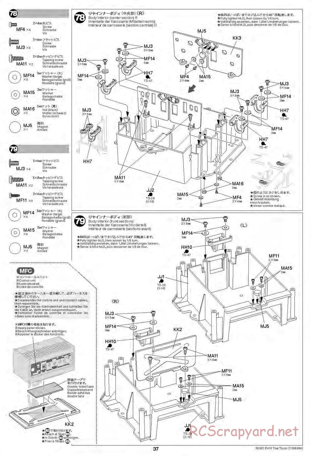 Tamiya - Volvo FH16 Globetrotter 750 8x4 Tow Truck - Manual - Page 37