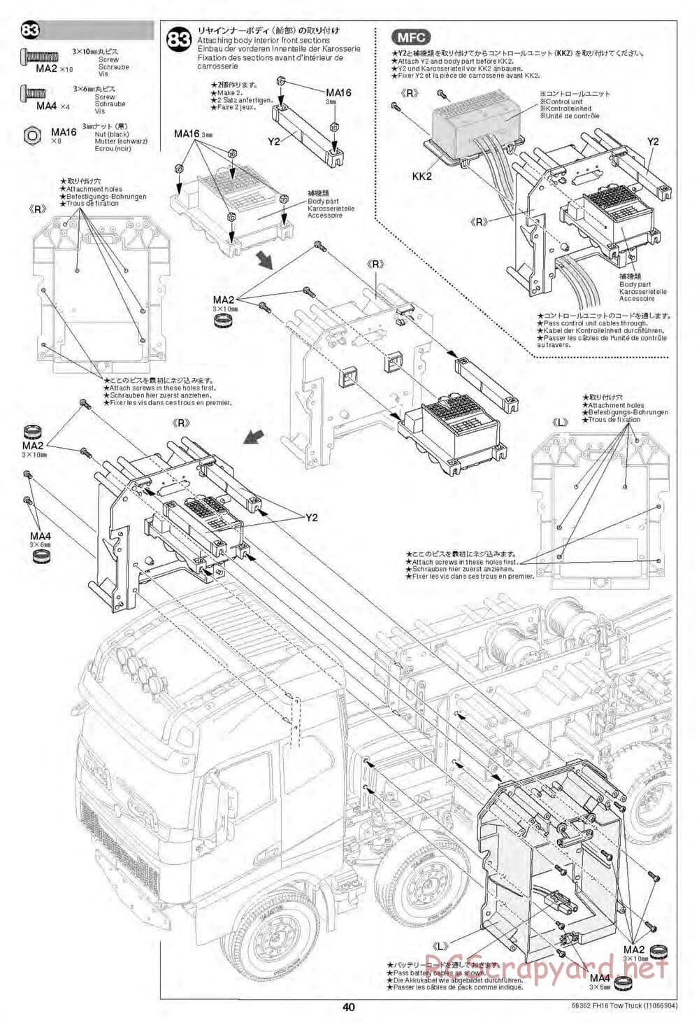 Tamiya - Volvo FH16 Globetrotter 750 8x4 Tow Truck - Manual - Page 40