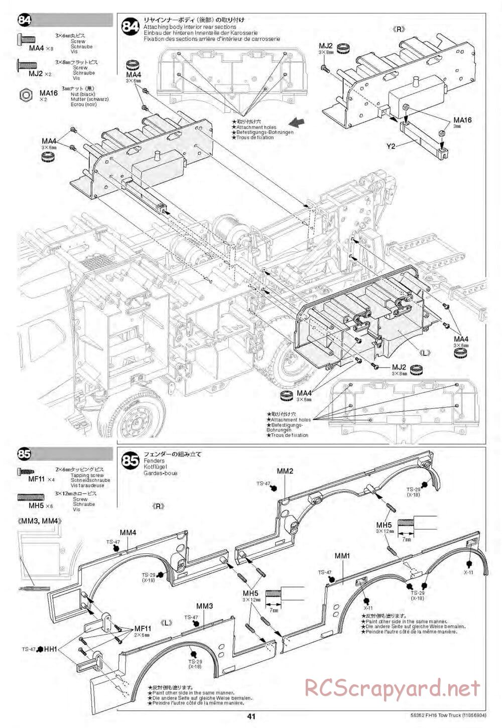 Tamiya - Volvo FH16 Globetrotter 750 8x4 Tow Truck - Manual - Page 41