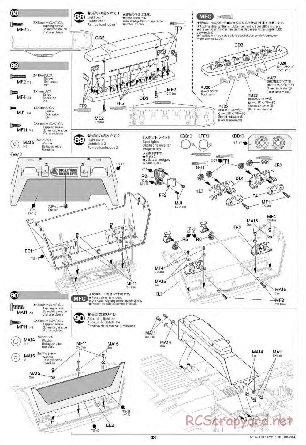 Tamiya - Volvo FH16 Globetrotter 750 8x4 Tow Truck - Manual - Page 43