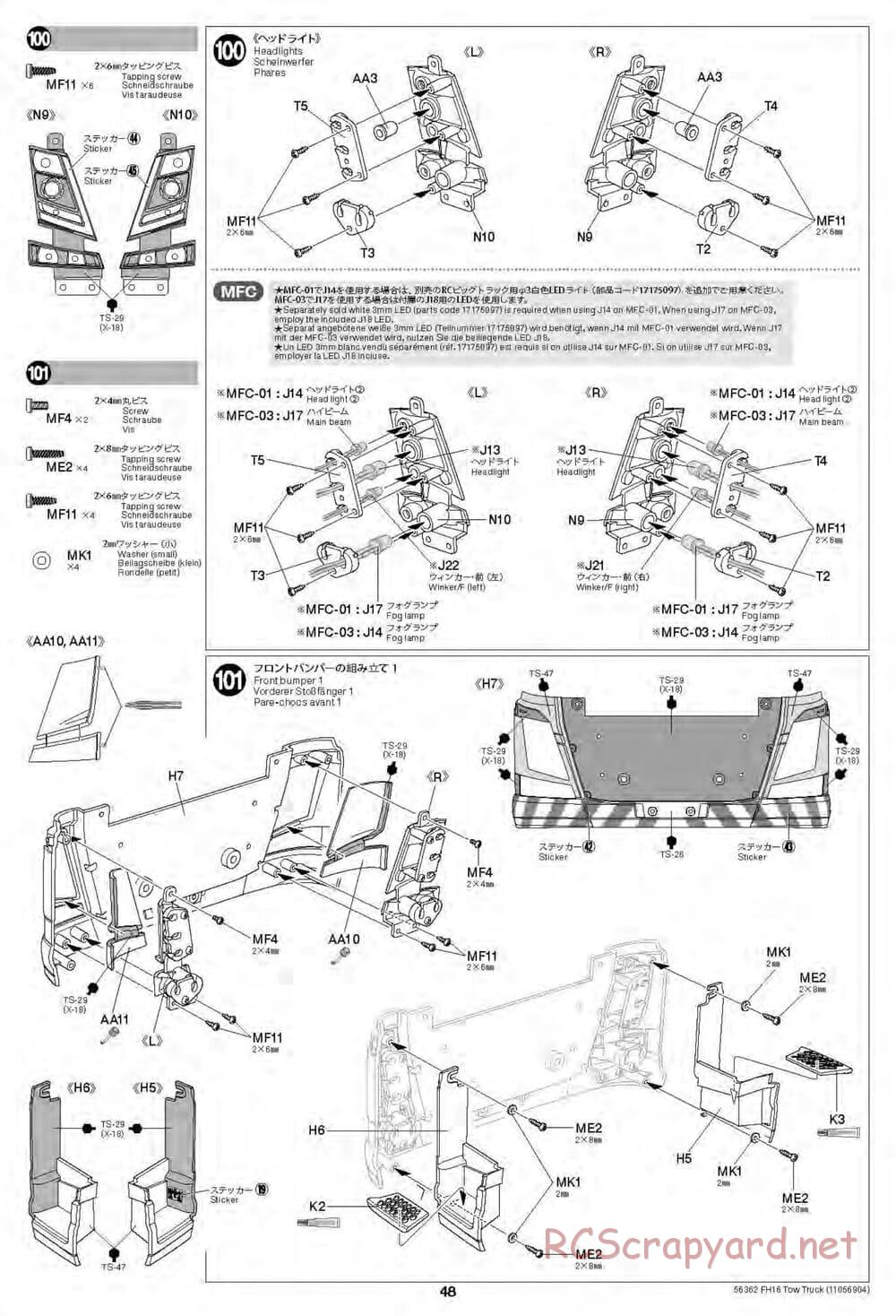 Tamiya - Volvo FH16 Globetrotter 750 8x4 Tow Truck - Manual - Page 48