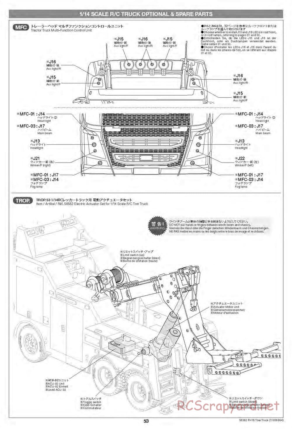Tamiya - Volvo FH16 Globetrotter 750 8x4 Tow Truck - Manual - Page 53