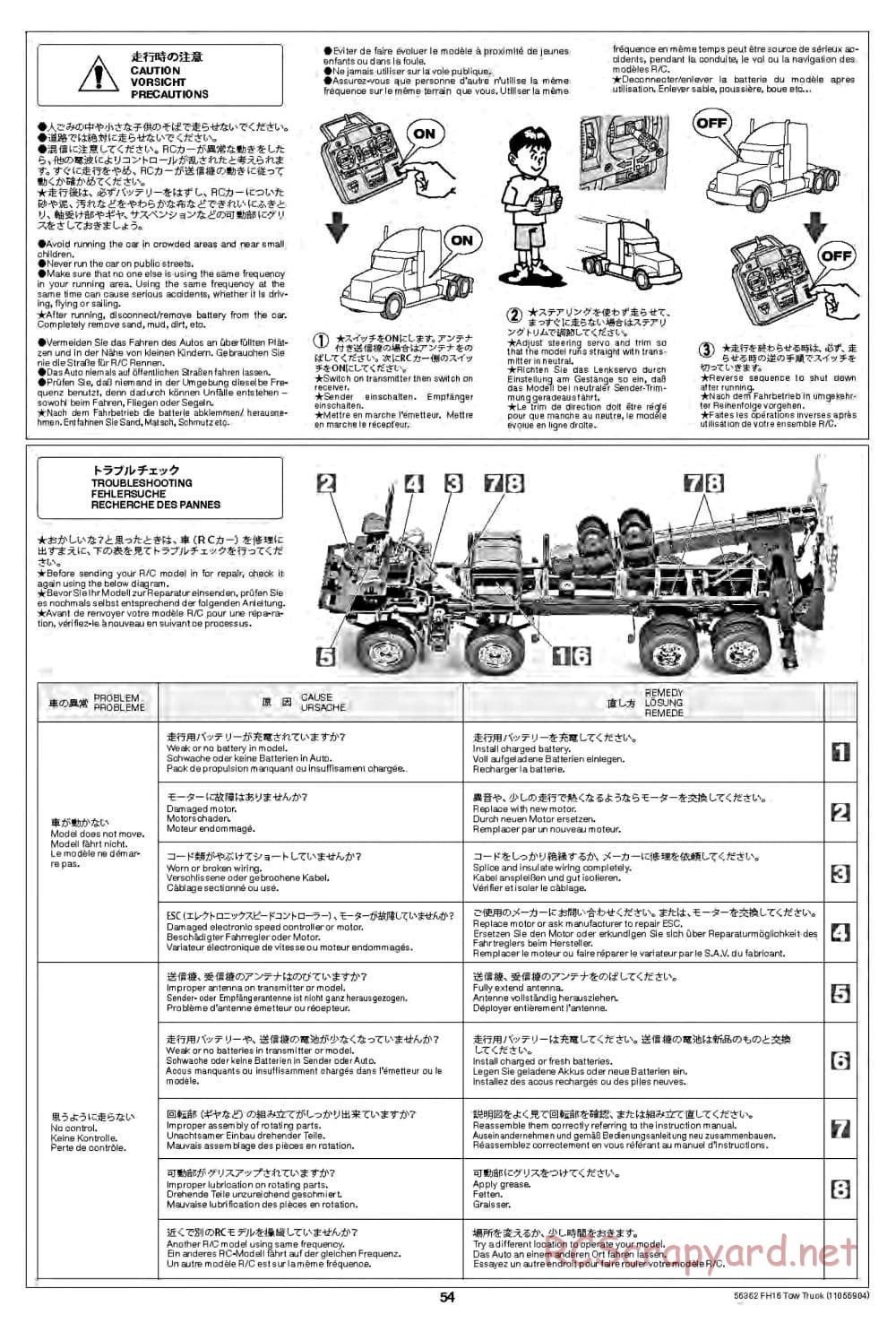 Tamiya - Volvo FH16 Globetrotter 750 8x4 Tow Truck - Manual - Page 54