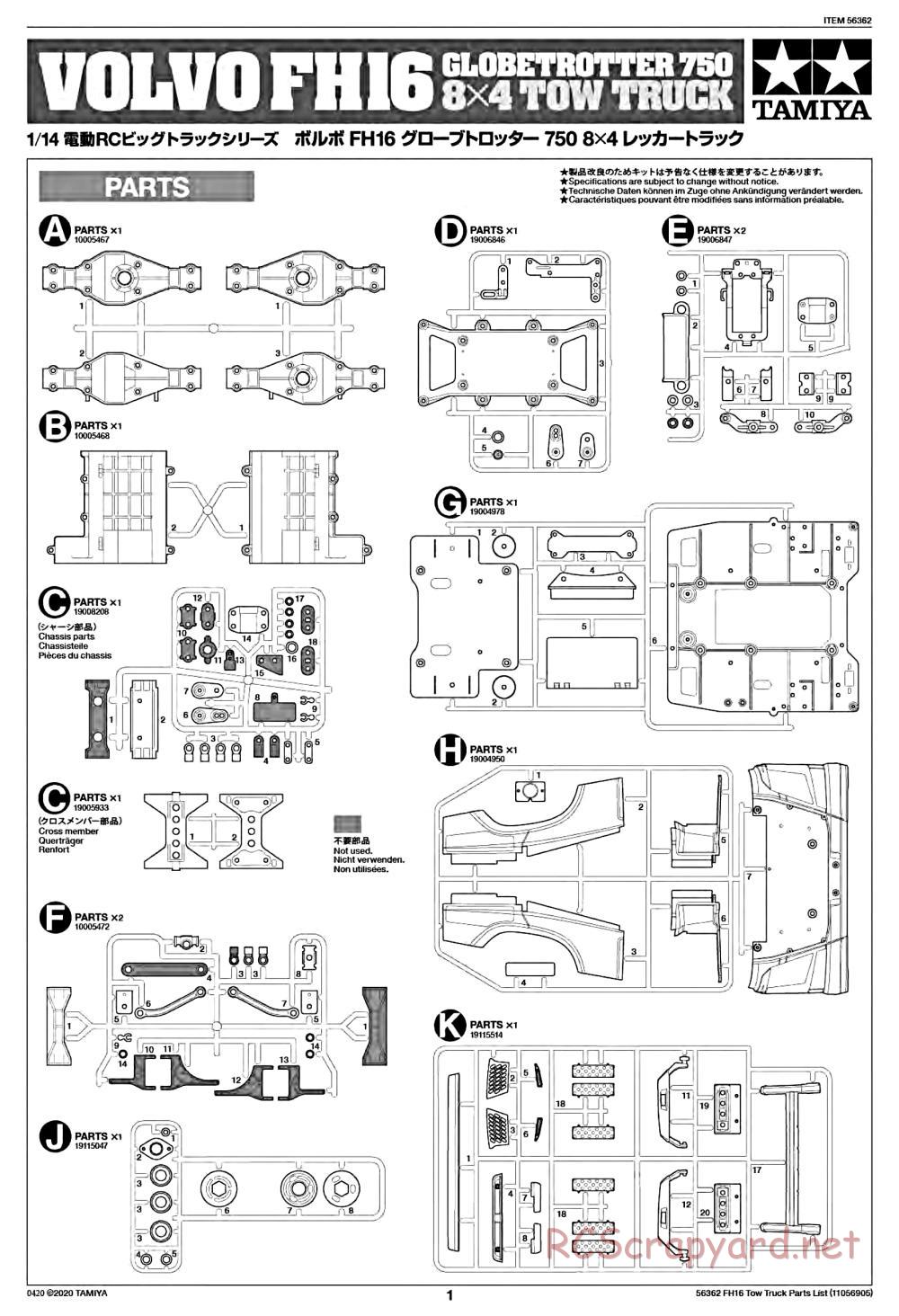 Tamiya - Volvo FH16 Globetrotter 750 8x4 Tow Truck - Manual - Page 57