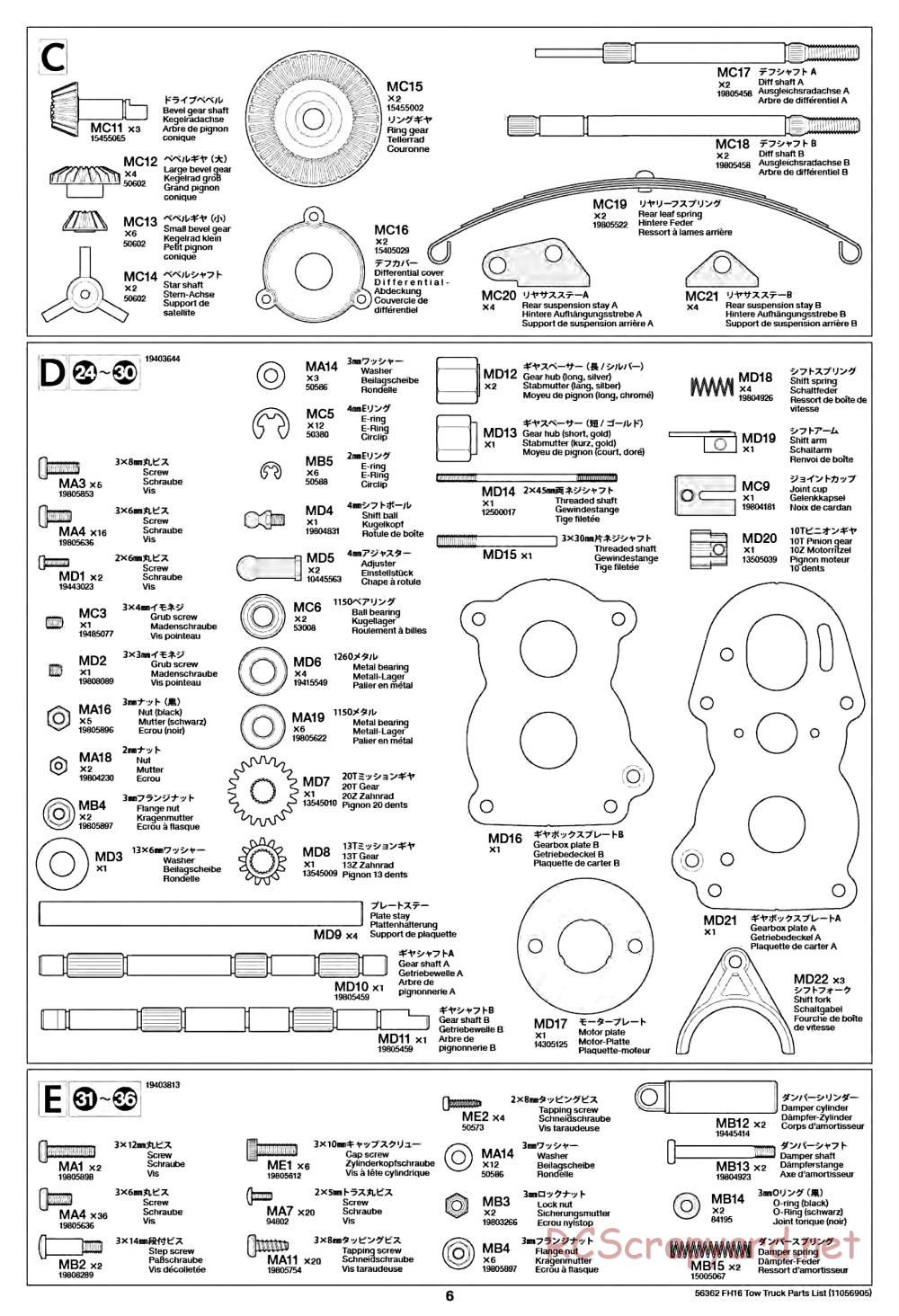 Tamiya - Volvo FH16 Globetrotter 750 8x4 Tow Truck - Manual - Page 62