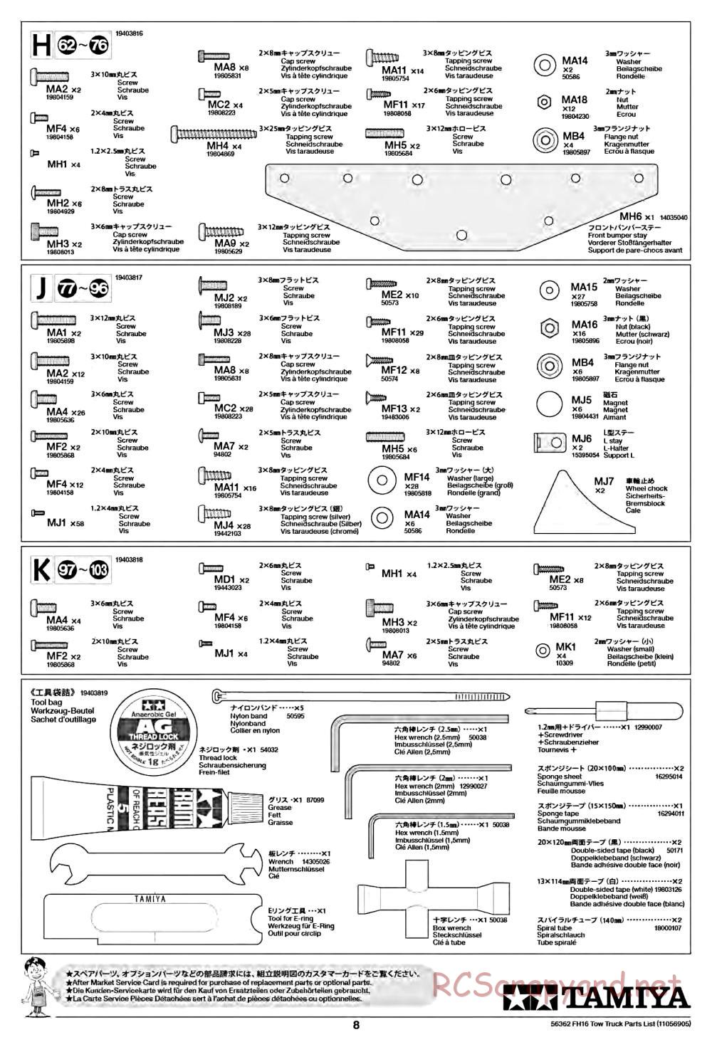 Tamiya - Volvo FH16 Globetrotter 750 8x4 Tow Truck - Manual - Page 64