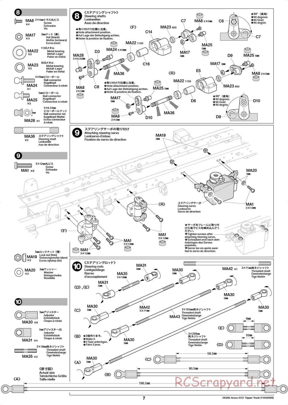 Tamiya - Mercedes-Benz Arocs 4151 8x4 Tipper Truck - Manual - Page 8