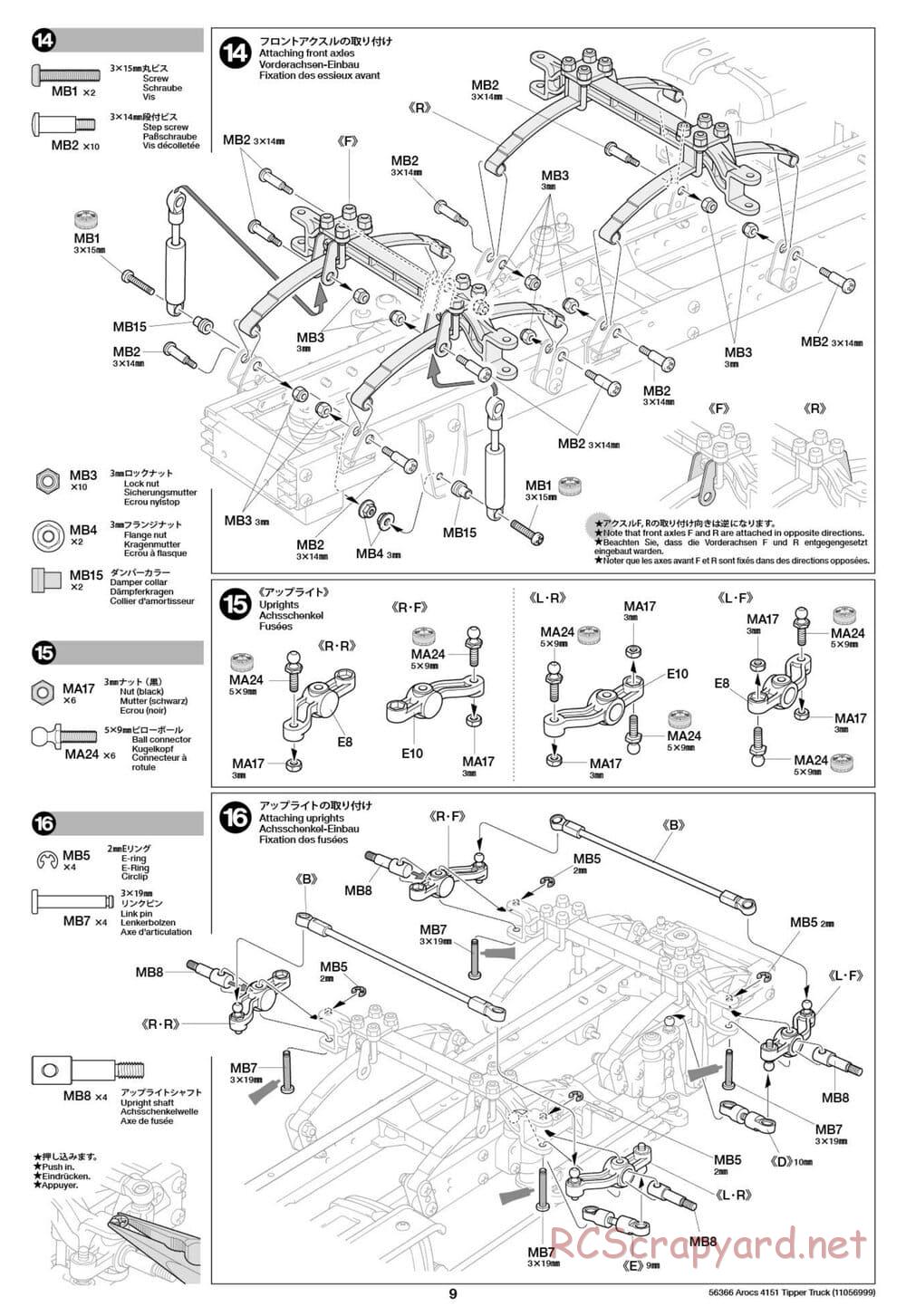 Tamiya - Mercedes-Benz Arocs 4151 8x4 Tipper Truck - Manual - Page 10